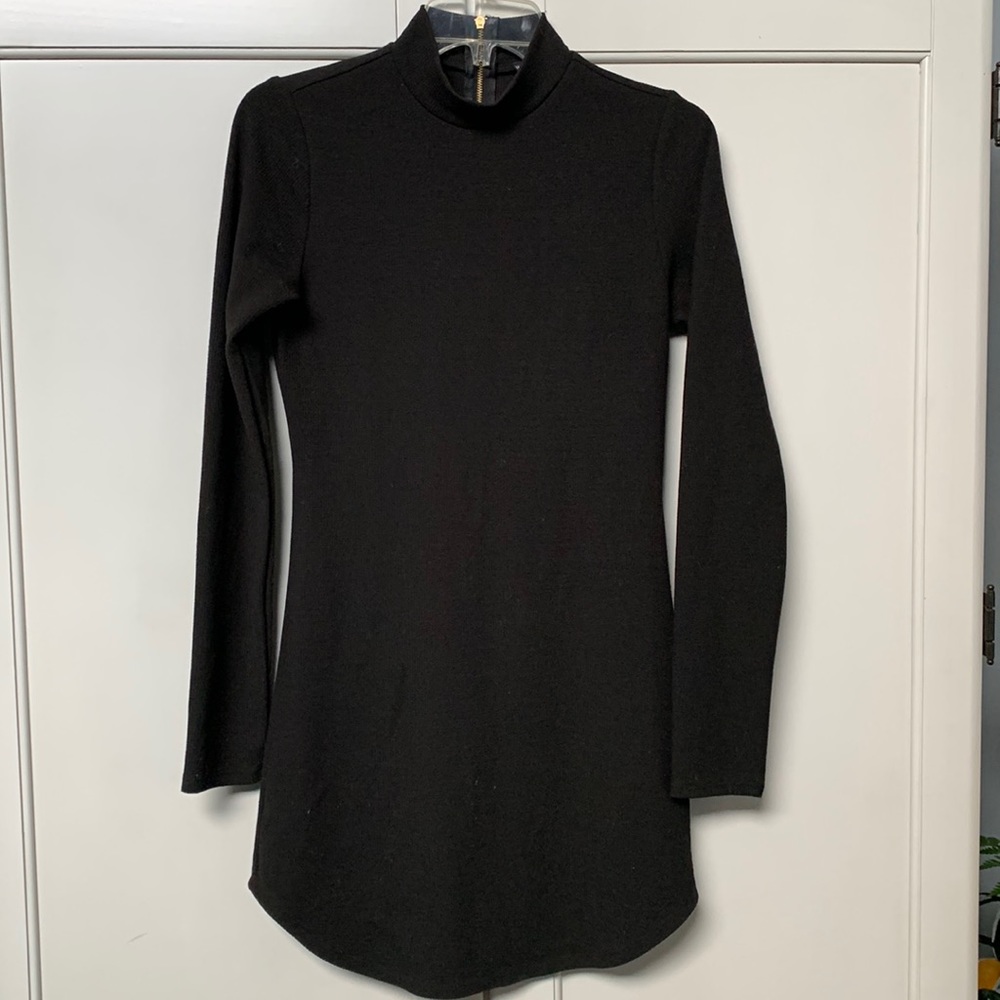 Black turtleneck sweater dress